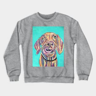 Colourful Vizsla puppy Crewneck Sweatshirt